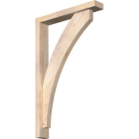 Ekena Millwork Thorton Block Smooth Bracket w/ Offset Brace, Douglas Fir, 3 1/2"W x 20"D x 32"H BKT0402X20X32THR05SDF